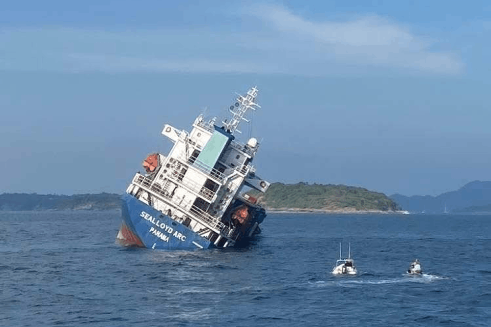 Container Ship Sinks off Phuket: Thai Navy Rescues 16 Seafarers | Alpha ...